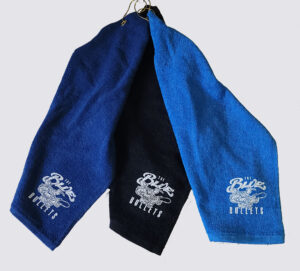 Blue Bullets Towel with Clip - Available Colors: Navy Blue or Royal Blue